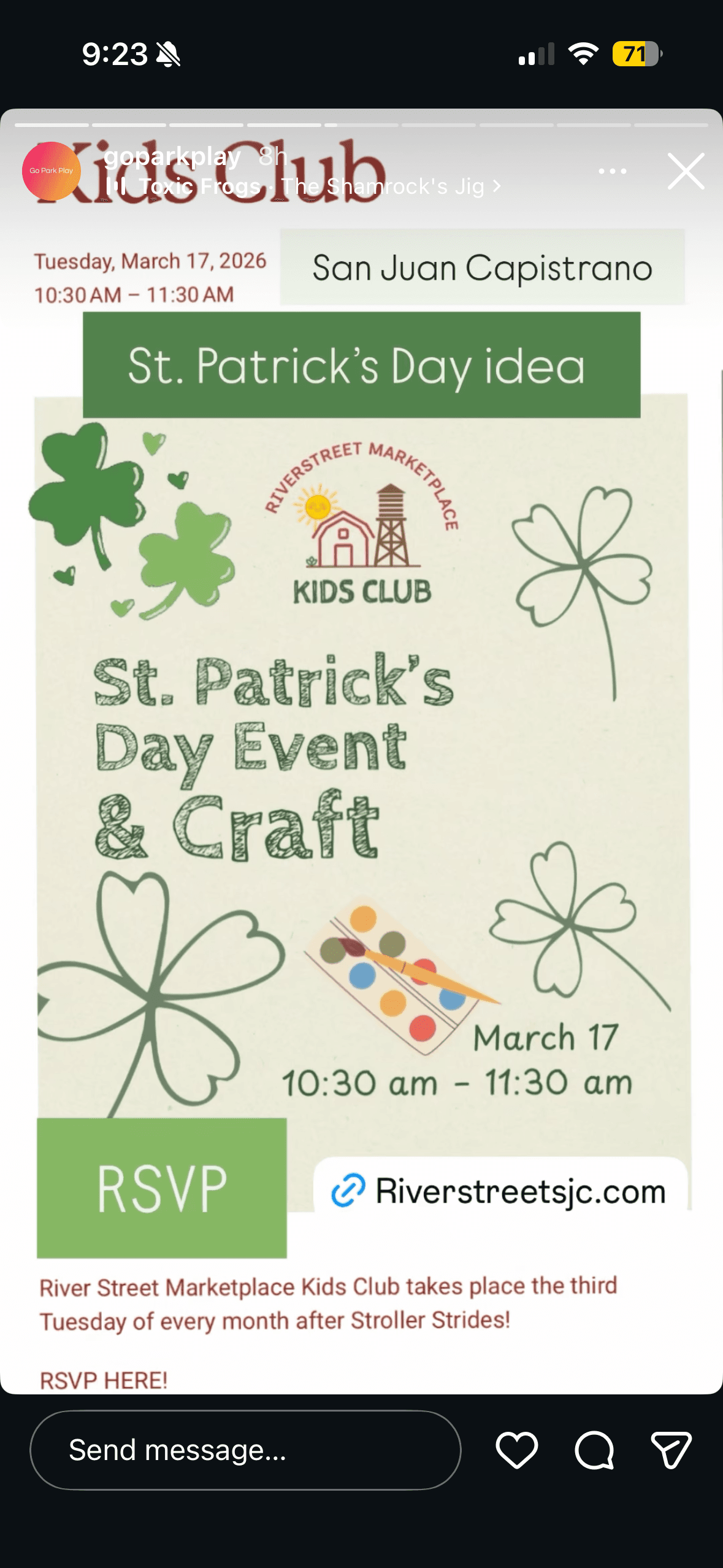 River Street Marketplace Kids Club: St. Patrick's Day Event & Craft